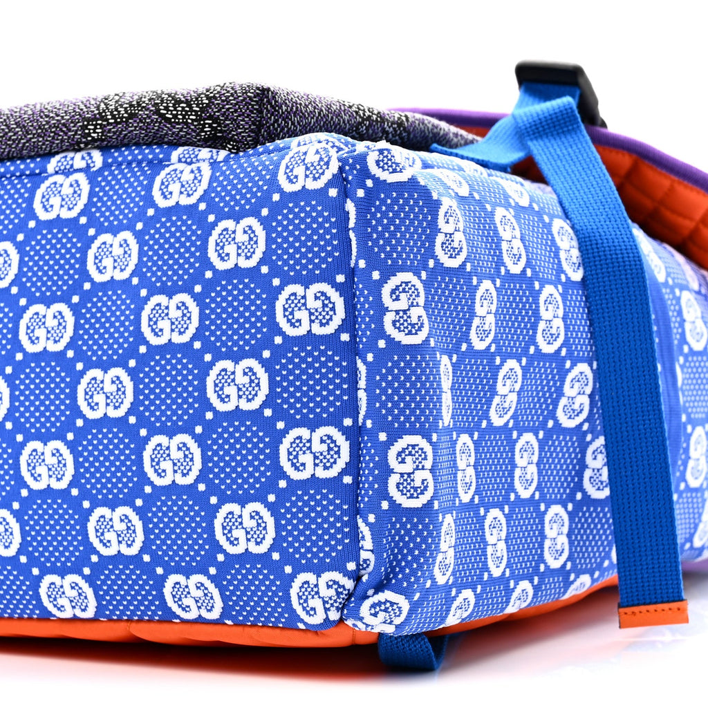 Jersey GG Monogram All Over Pan Sport Double Buckle Backpack  Blue Multicolor
