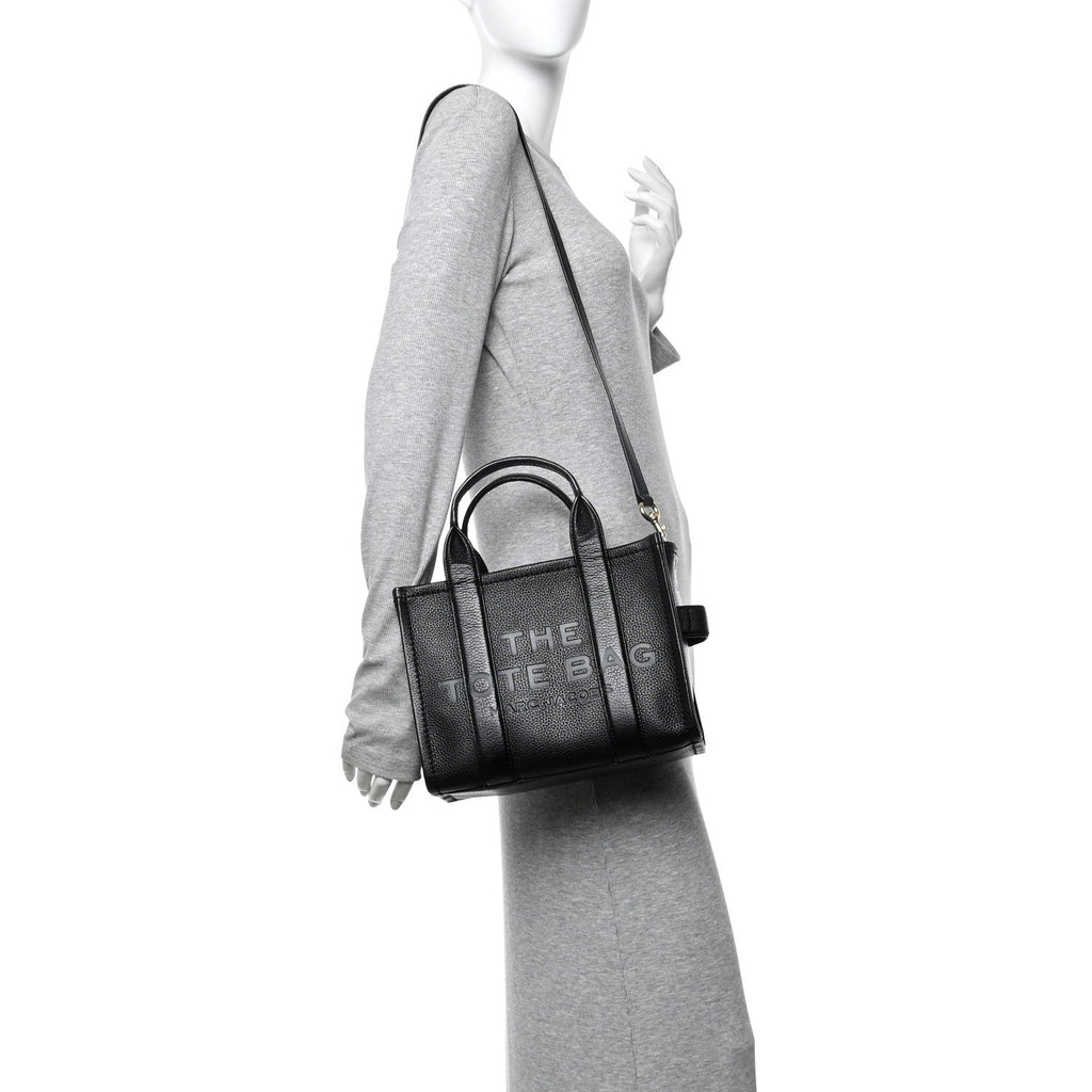 Grained Calfskin Small The Tote Bag Black