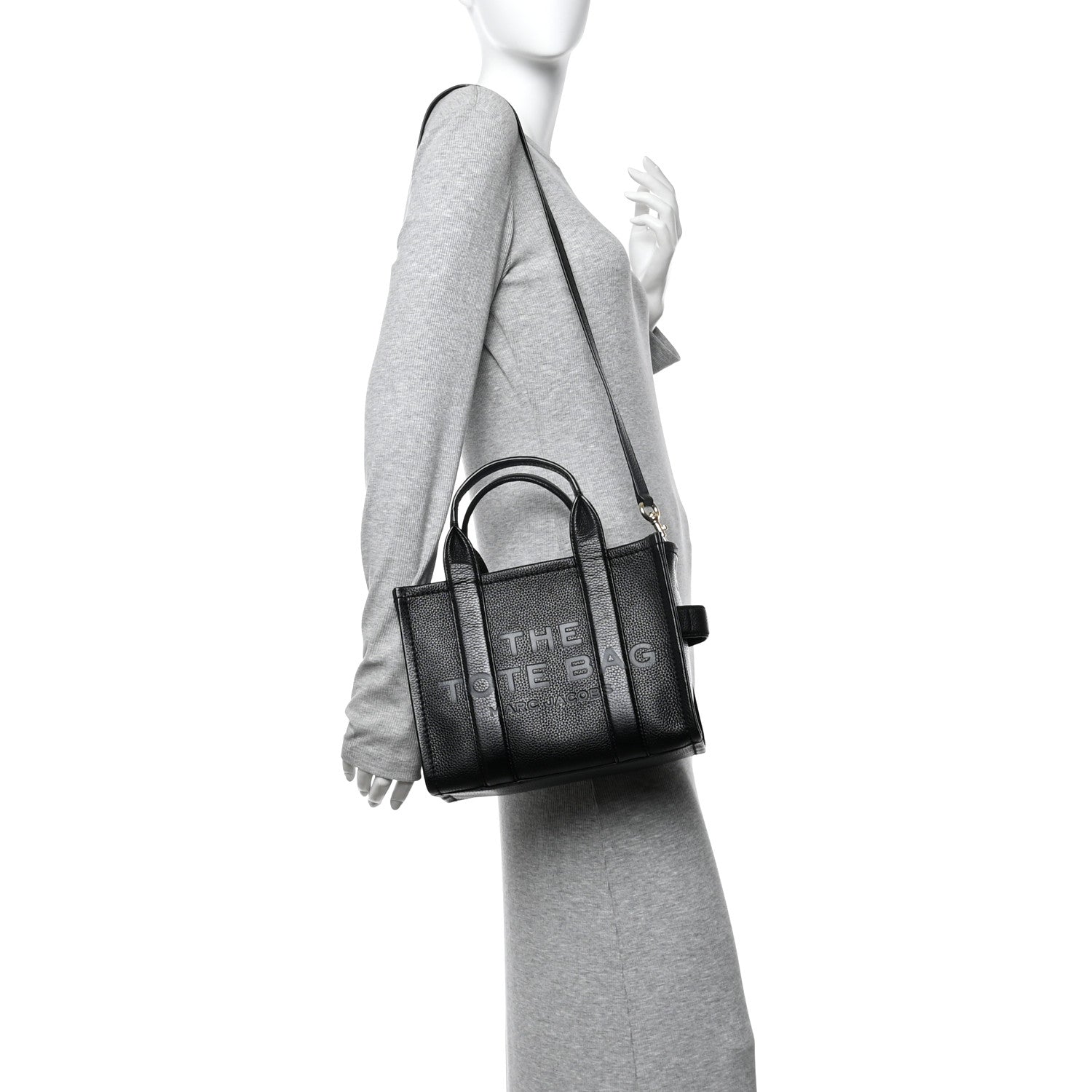 Grained Calfskin Small The Tote Bag Black