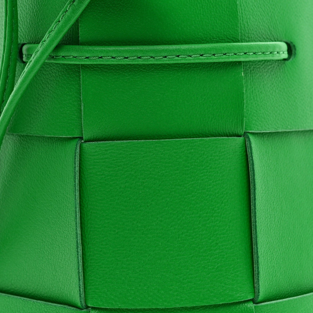 Nappa Maxi Intrecciato Small Cassette Bucket Bag Parakeet