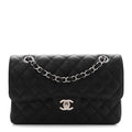 Caviar Quilted Small Double Flap Black