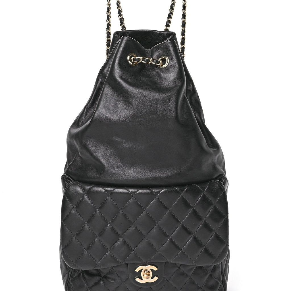 Lambskin Quilted Large In Seoul Backpack Black