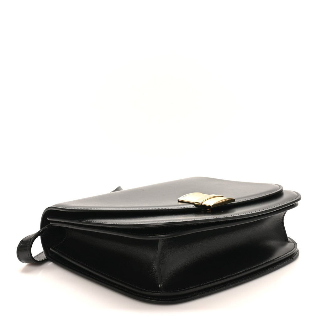 Dappled Calfskin Small Fiamma Crossbody Bag  Black