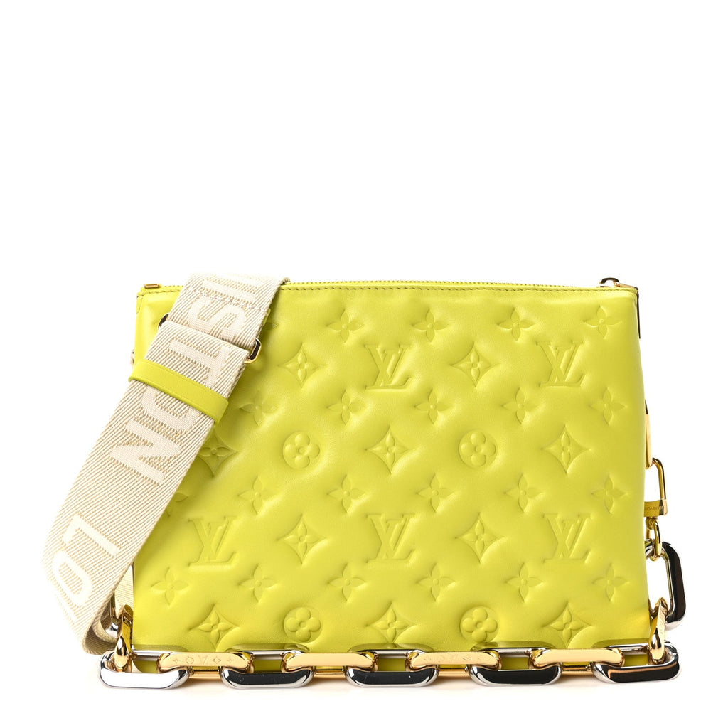 Embossed Monogram Coussin PM Vert Acide