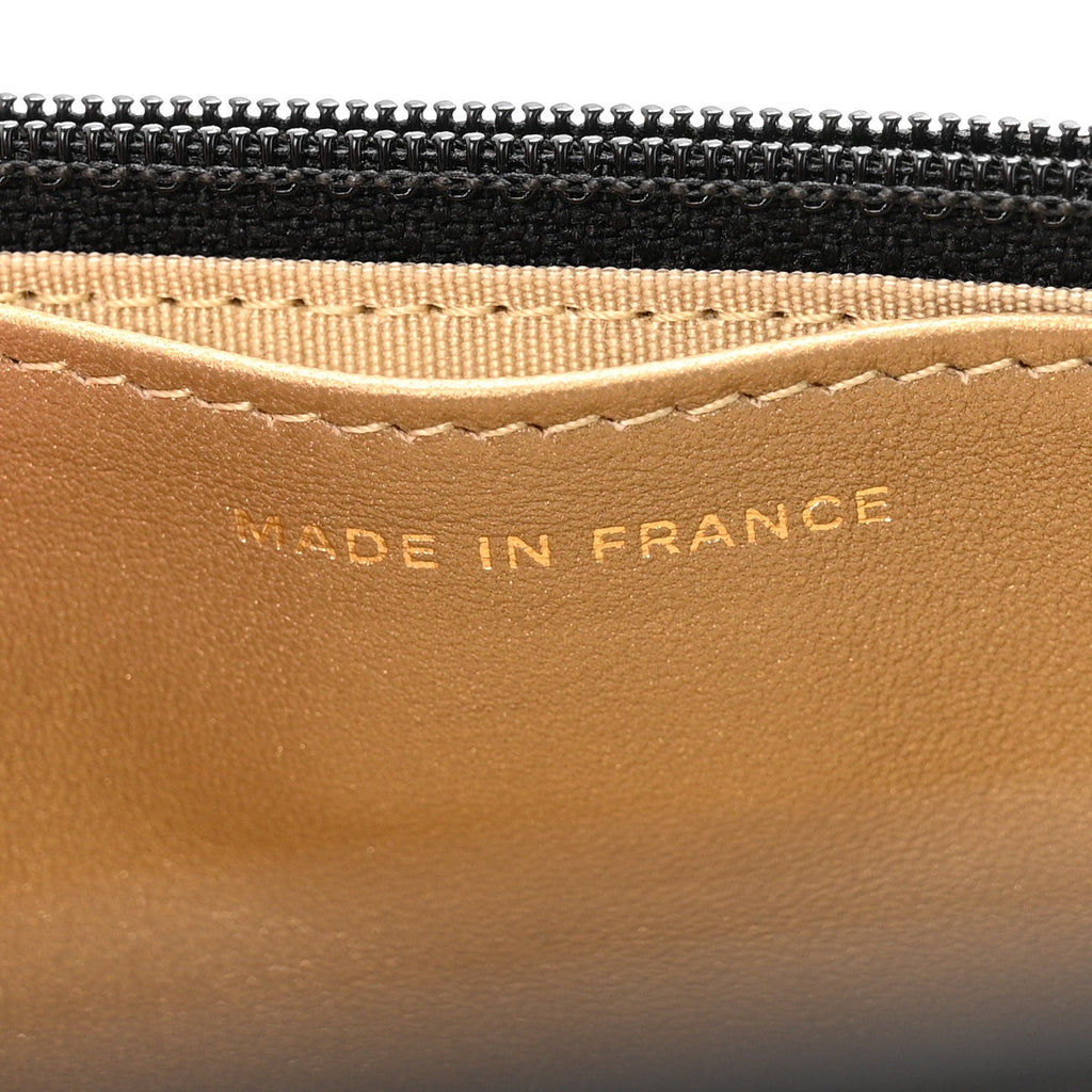 Lambskin Quilted CC Pearl Crush Wallet on Chain WOC Black