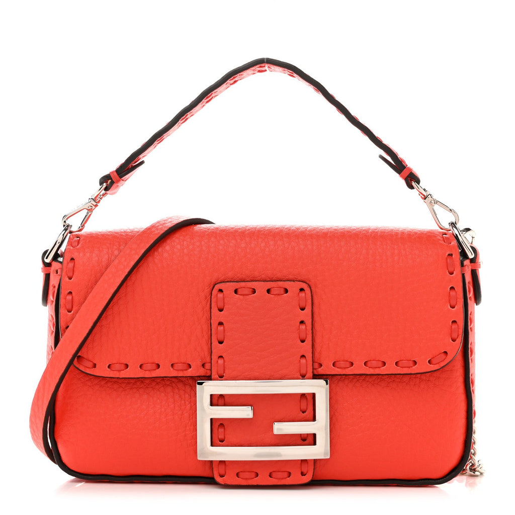 Cuoio Roma Sellerissima Nappa Sintetica Tape Stitch Mini Baguette Lava