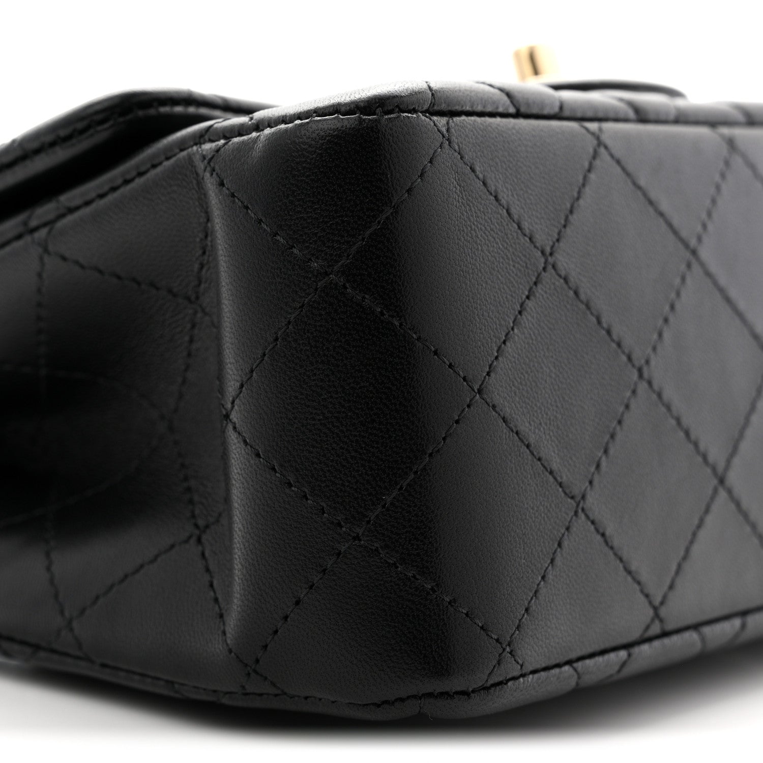 Lambskin Quilted Mini Square Flap Black