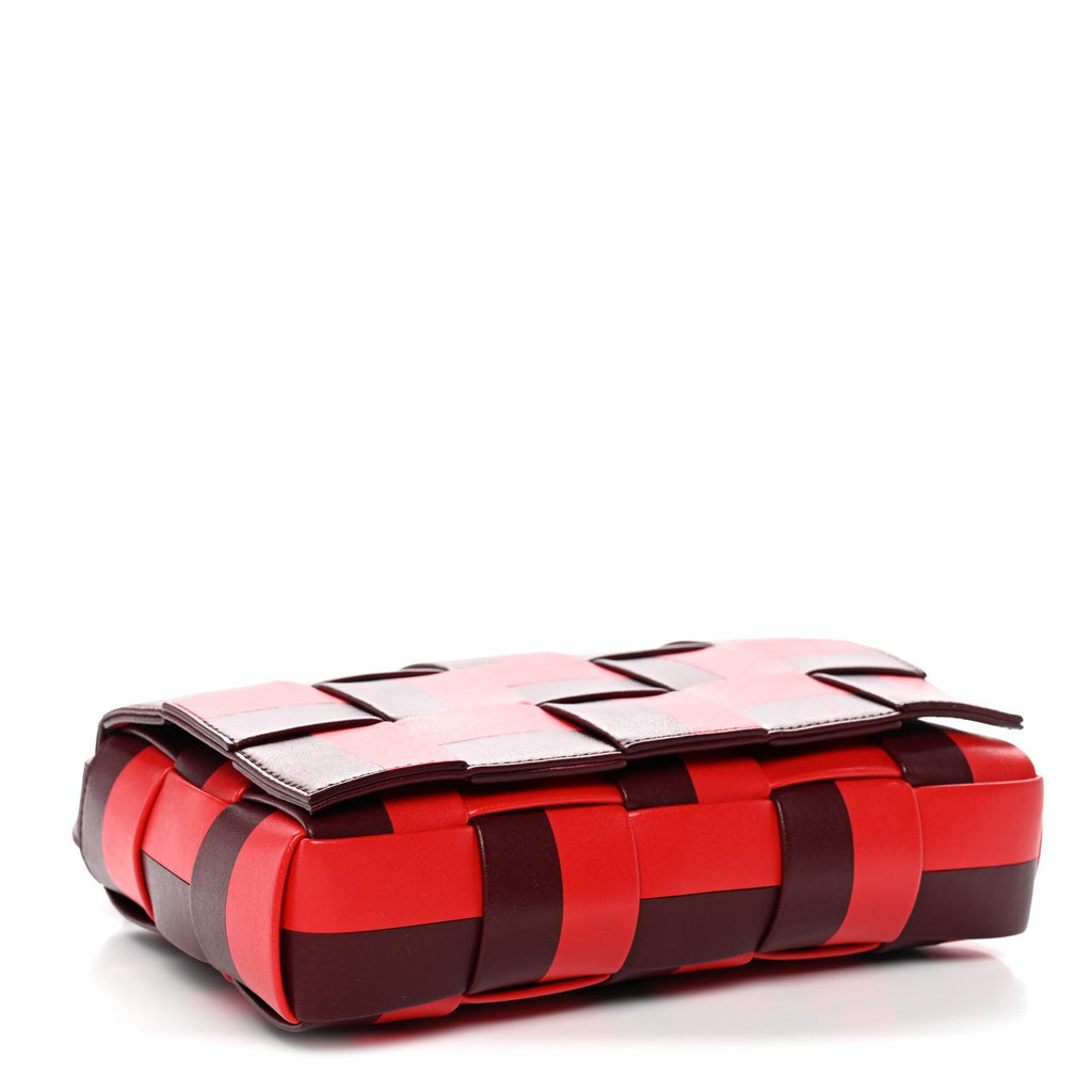Nappa Maxi Intrecciato Cassette Crossbody Bag Barolo Bright Red