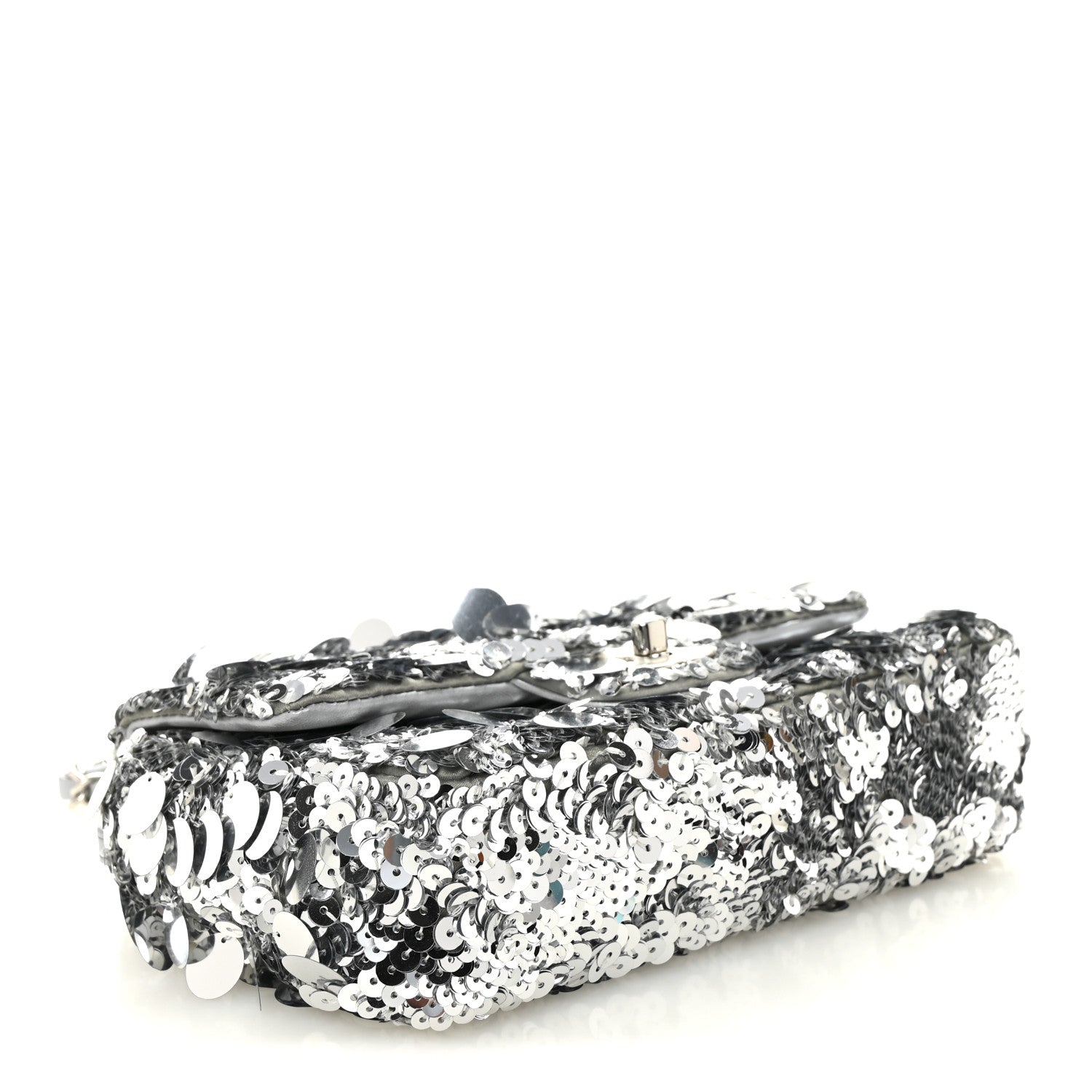 Sequin Mini Rectangular Flap Silver
