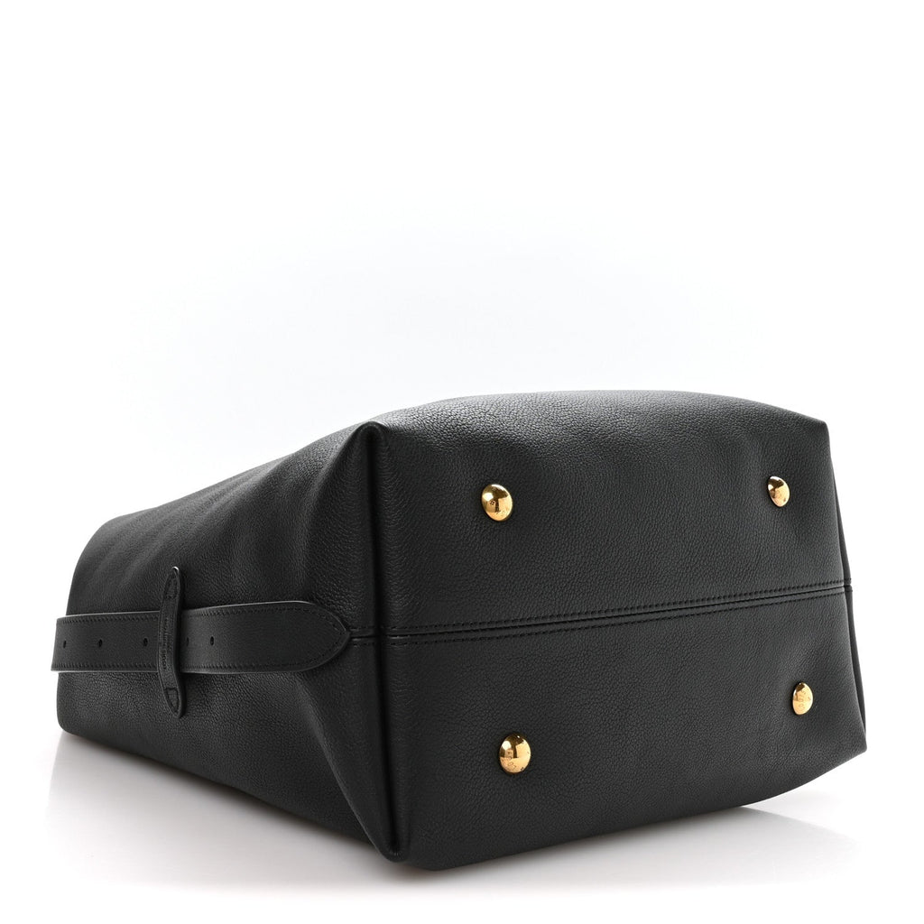 Grained Calfskin Low Key Hobo MM Black