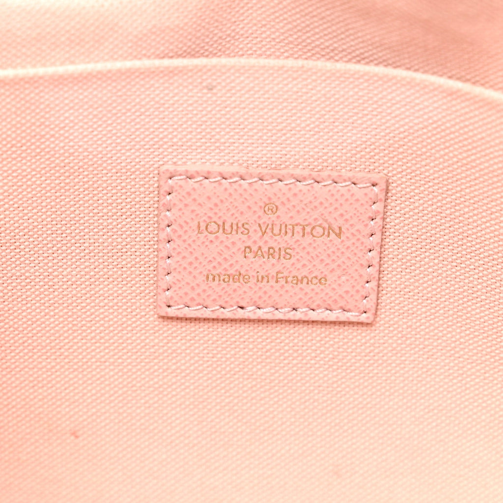 Damier Azur Pochette Felicie Chain Wallet Rose Ballerine