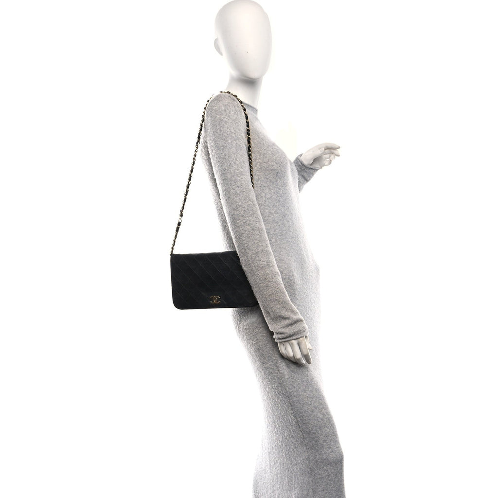 Lambskin Quilted Small Single Flap Bag Black