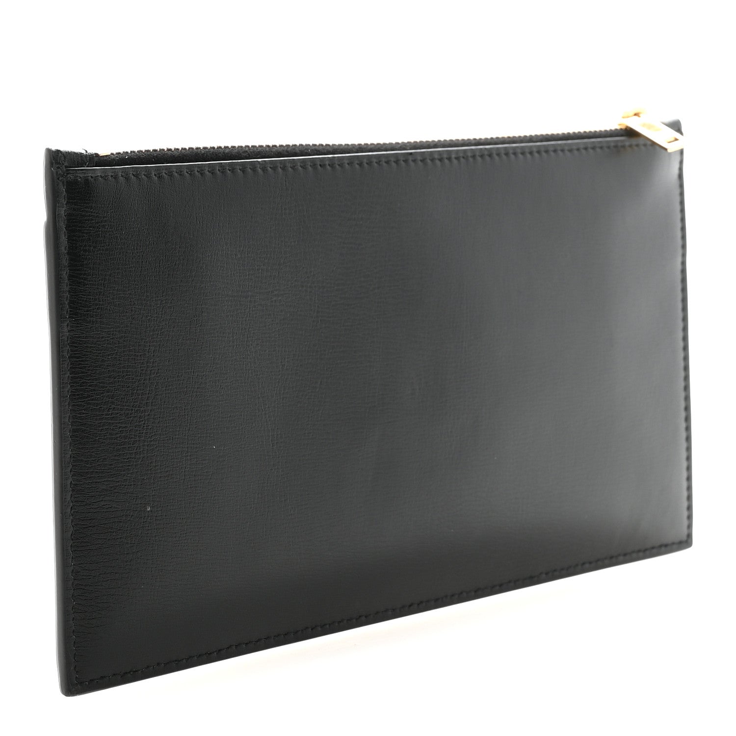 Smooth Calfskin Monogram Zip Bill Pouch Black