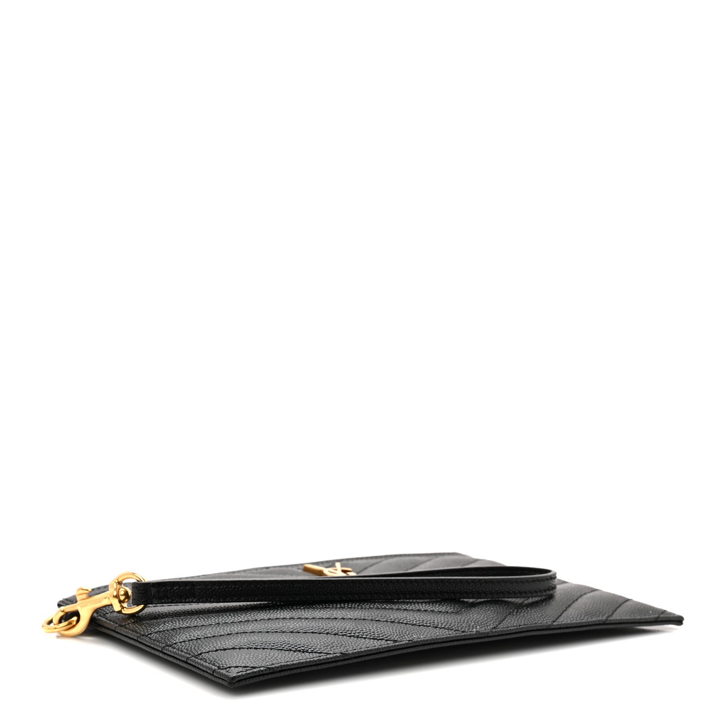 Grain De Poudre Chevron Monogram Large Bill Pouch Black