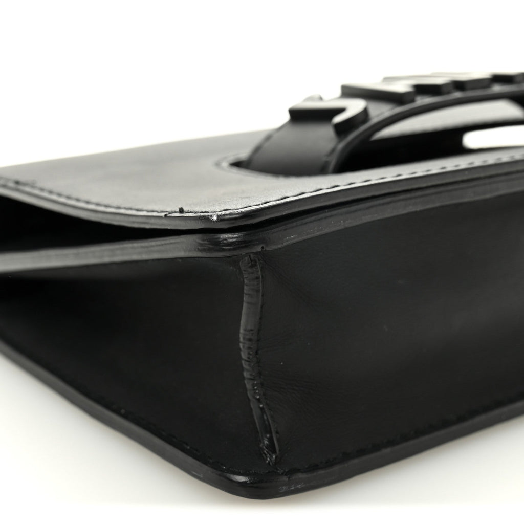 Ultra Matte Calfskin J'Adior Chain Flap Bag Black