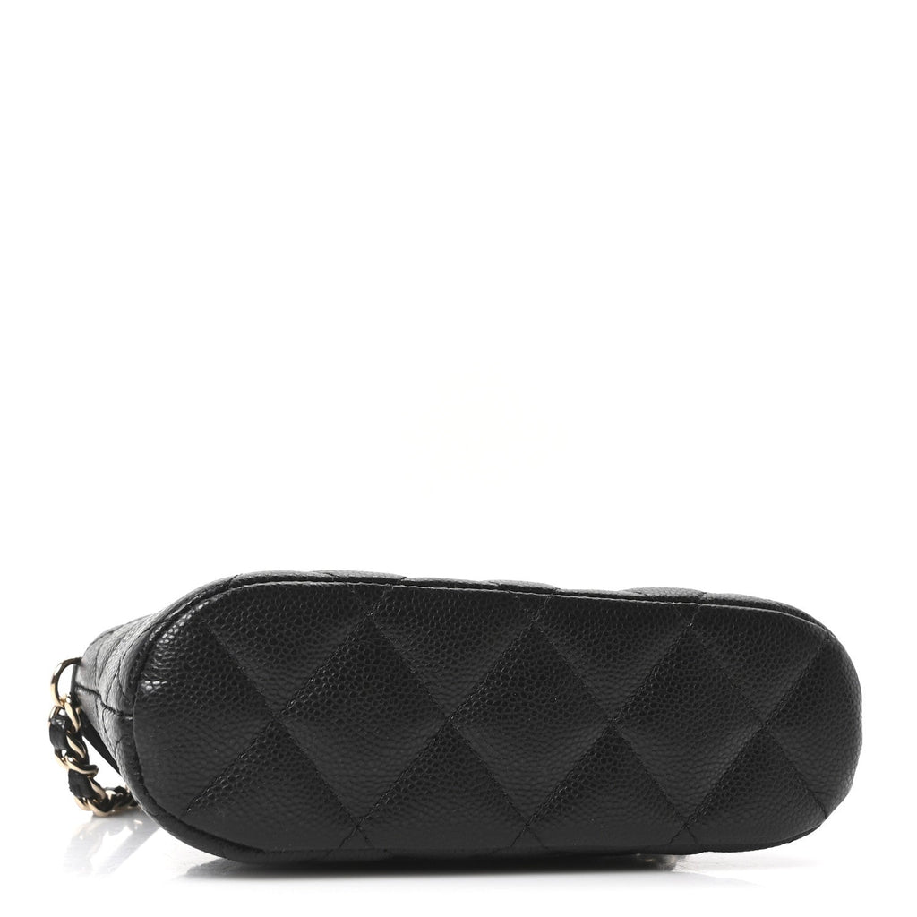 Caviar Quilted Classic Clutch With Chain Black
