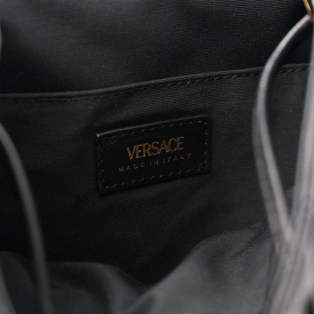 Calfskin Quilted Medusa Backpack Black