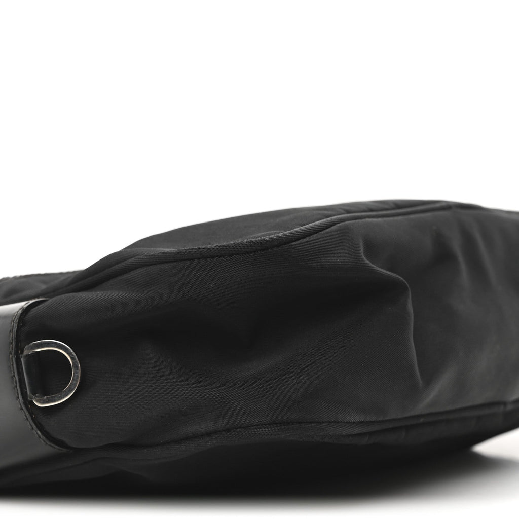 Tessuto Nylon Triangle Shoulder Bag Black