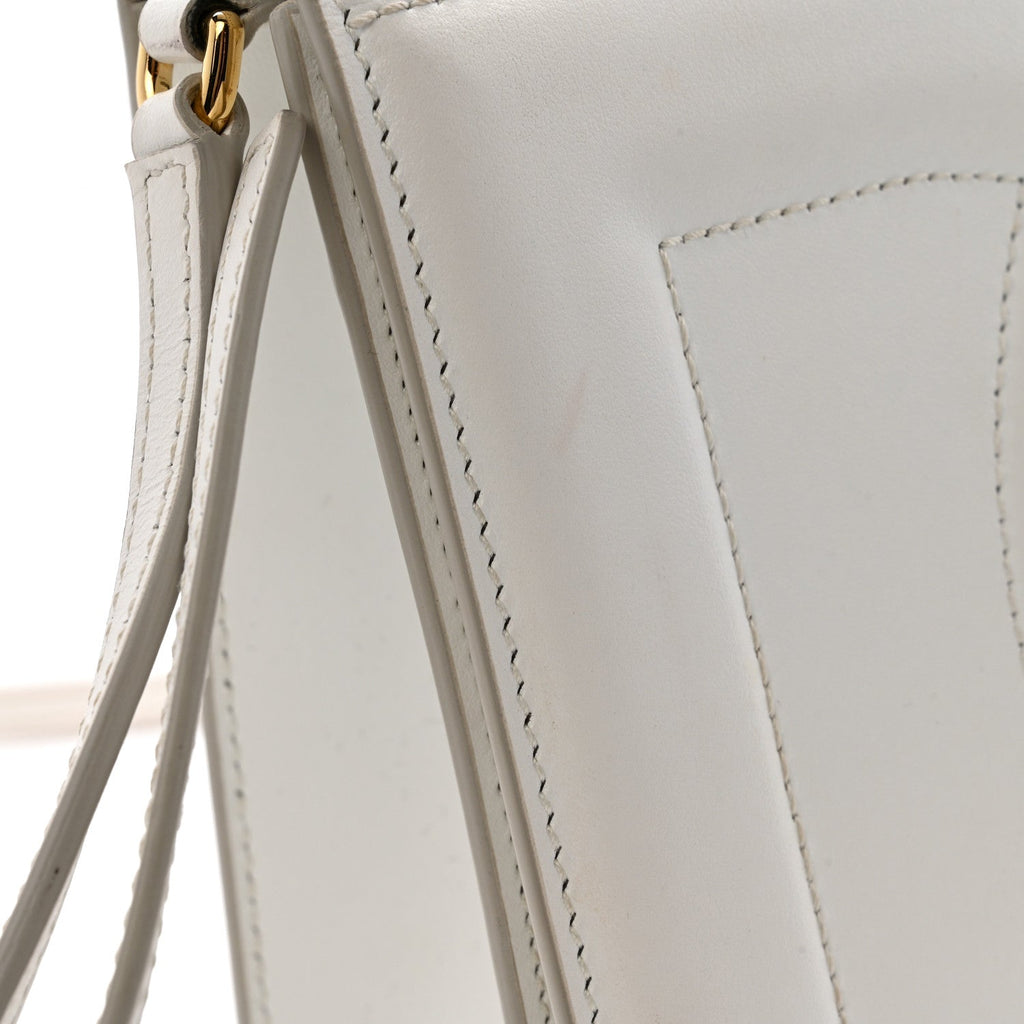 Calfskin DG Logo Flap Crossbody Bag White
