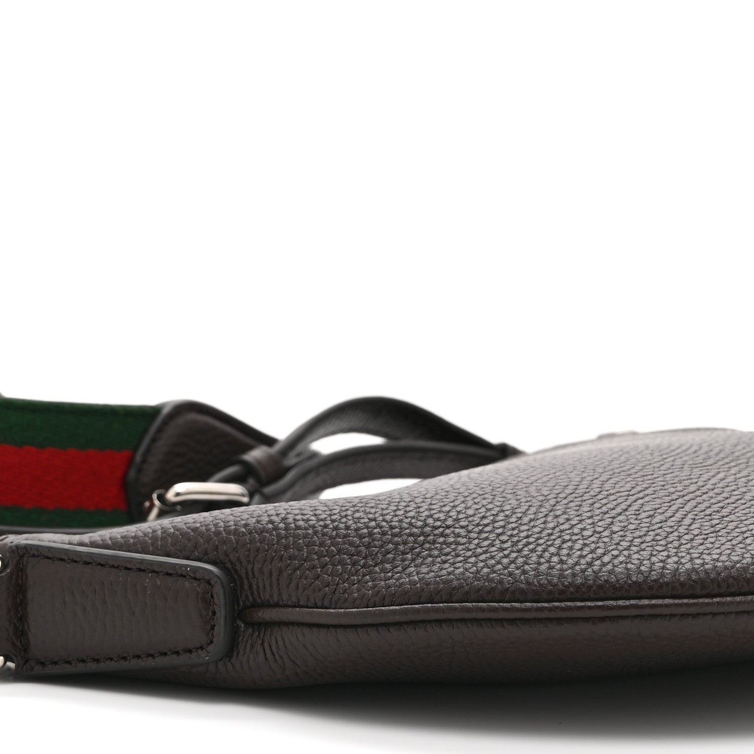 Pebbled Calfskin Mini B Shoudler Bag Dark Brown