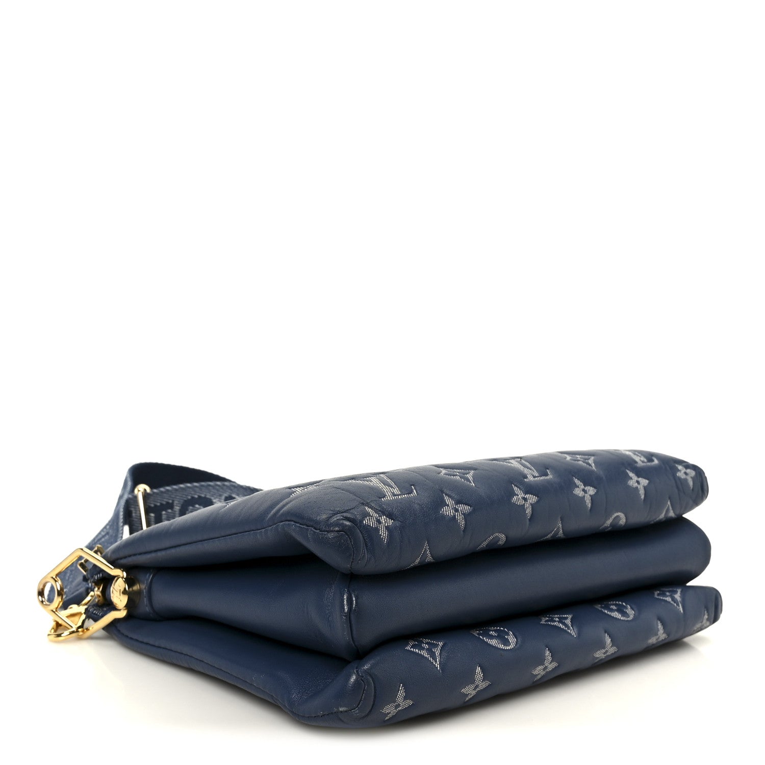 Lambskin Embossed Monogram Coussin PM Denim Blue