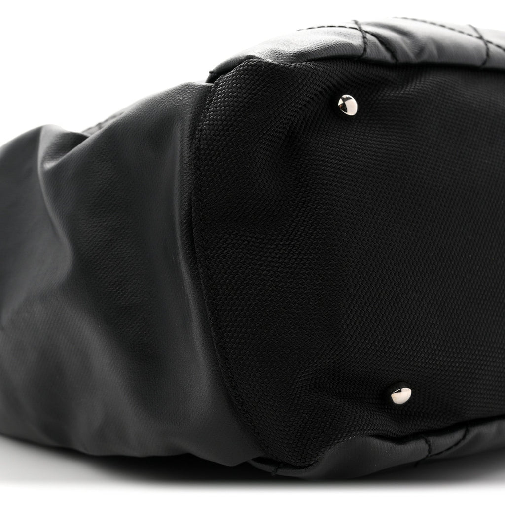 Coated Canvas Quilted Large Paris Biarritz Tote Black