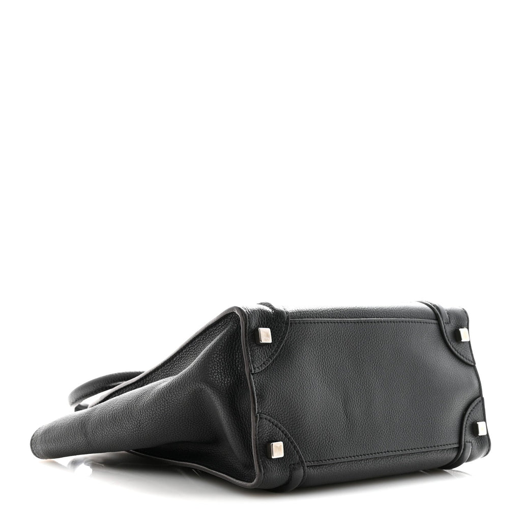Drummed Calfskin Micro Luggage Black