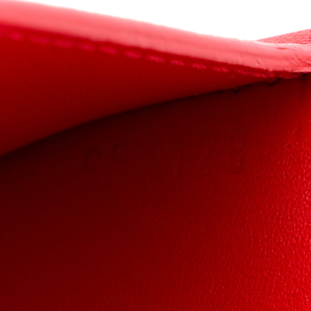 Monogram Flower Lock Compact Wallet Coquelicot