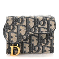 Oblique Saddle Lotus Wallet Blue