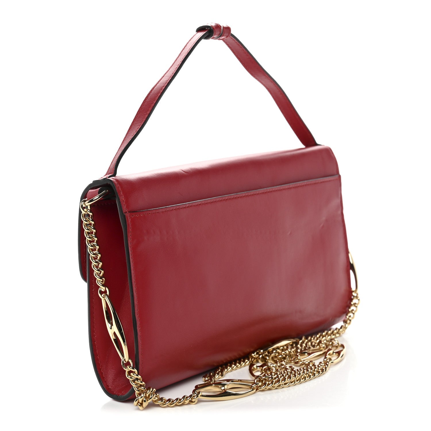 Smooth Calfskin Small Zumi Top Handle Shoulder Bag Hibiscus Red