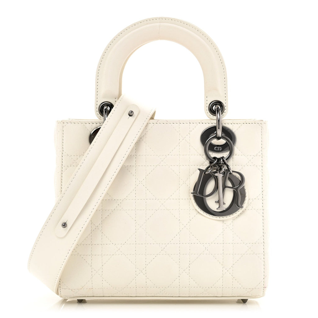 Lambskin Cannage Small My ABCDior Lady Dior White