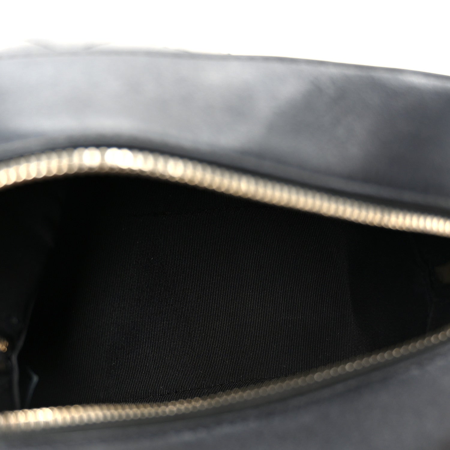 Calfskin Stitched Covered CC Camera Case Bag Black