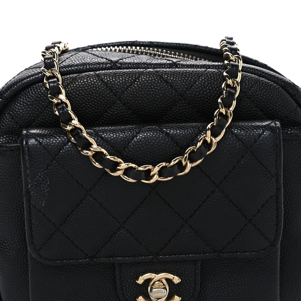 Caviar Quilted CC Day Camera Case Black