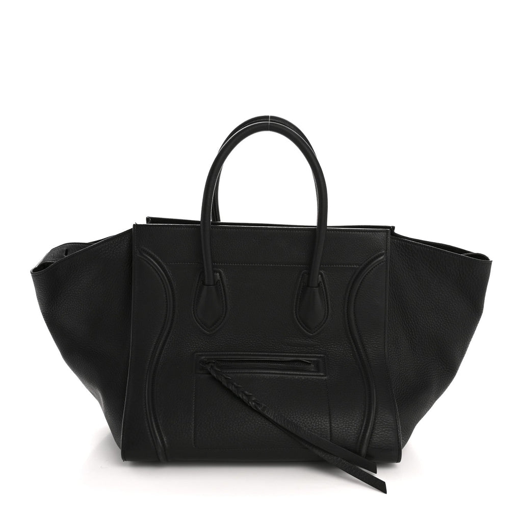Grained Calfskin Medium Phantom Luggage Black