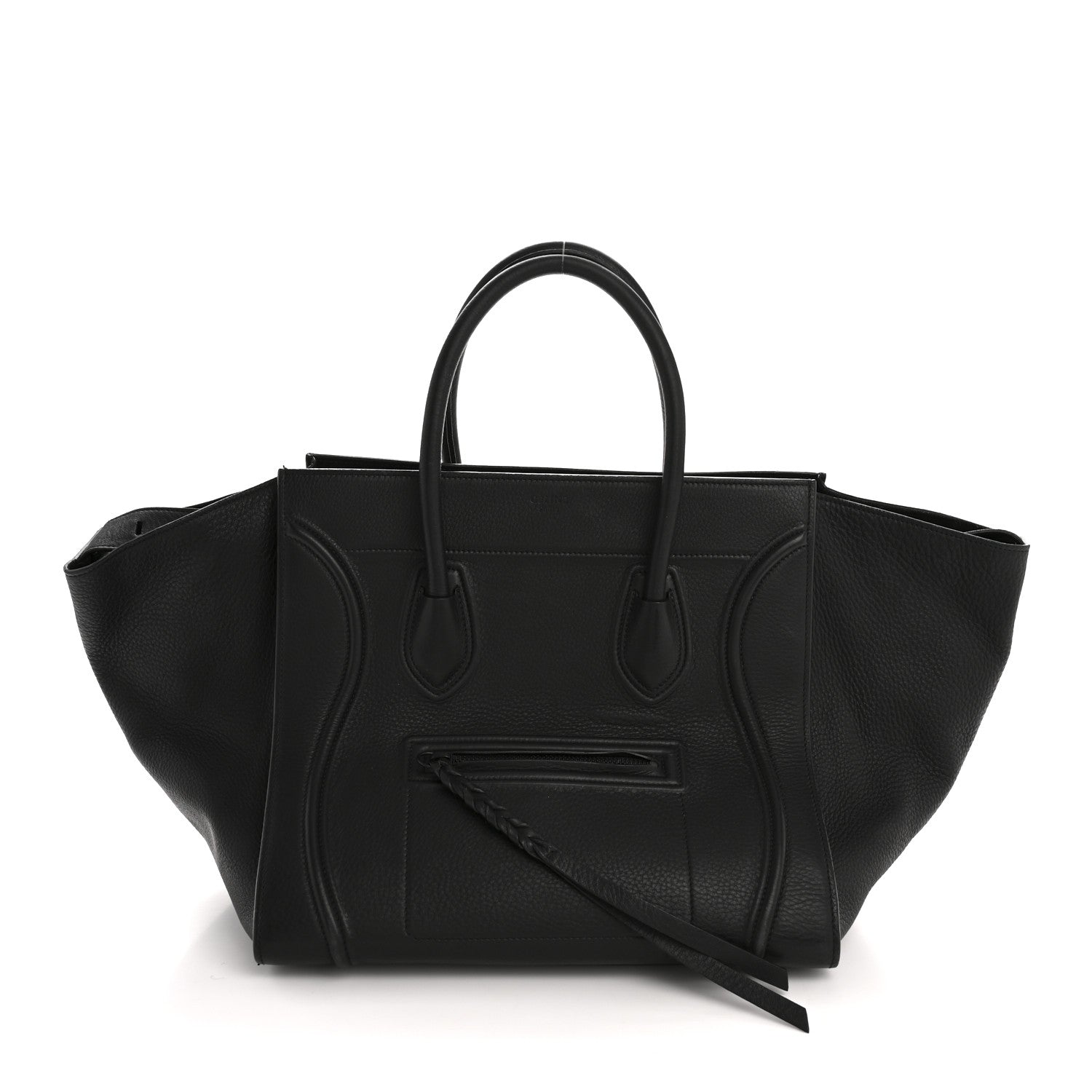 Grained Calfskin Medium Phantom Luggage Black