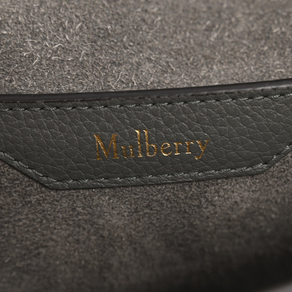 Small Classic Grain Calfskin Small Amberley Satchel Charcoal
