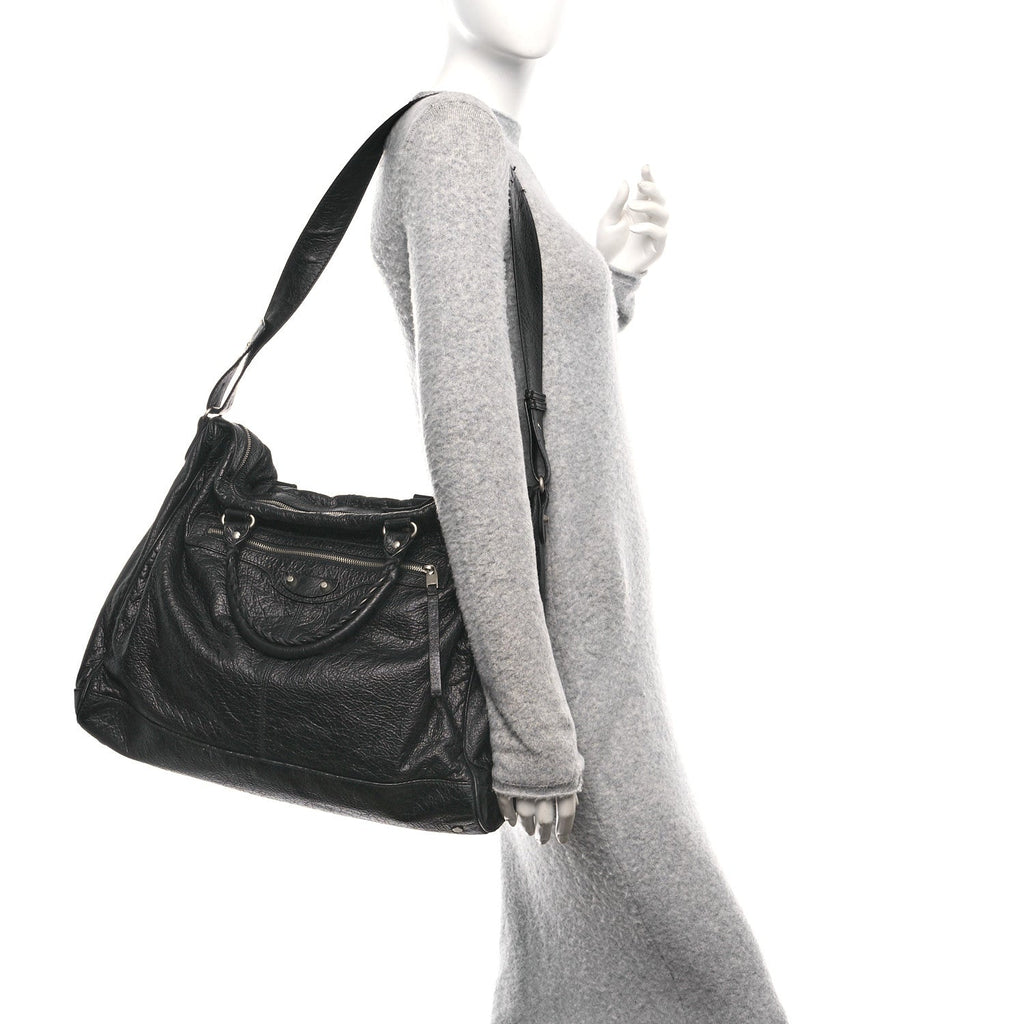 Agneau Classic Silver Hardware Weekender Black
