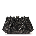 Snakeskin Crystal Evening Clutch Black Silver