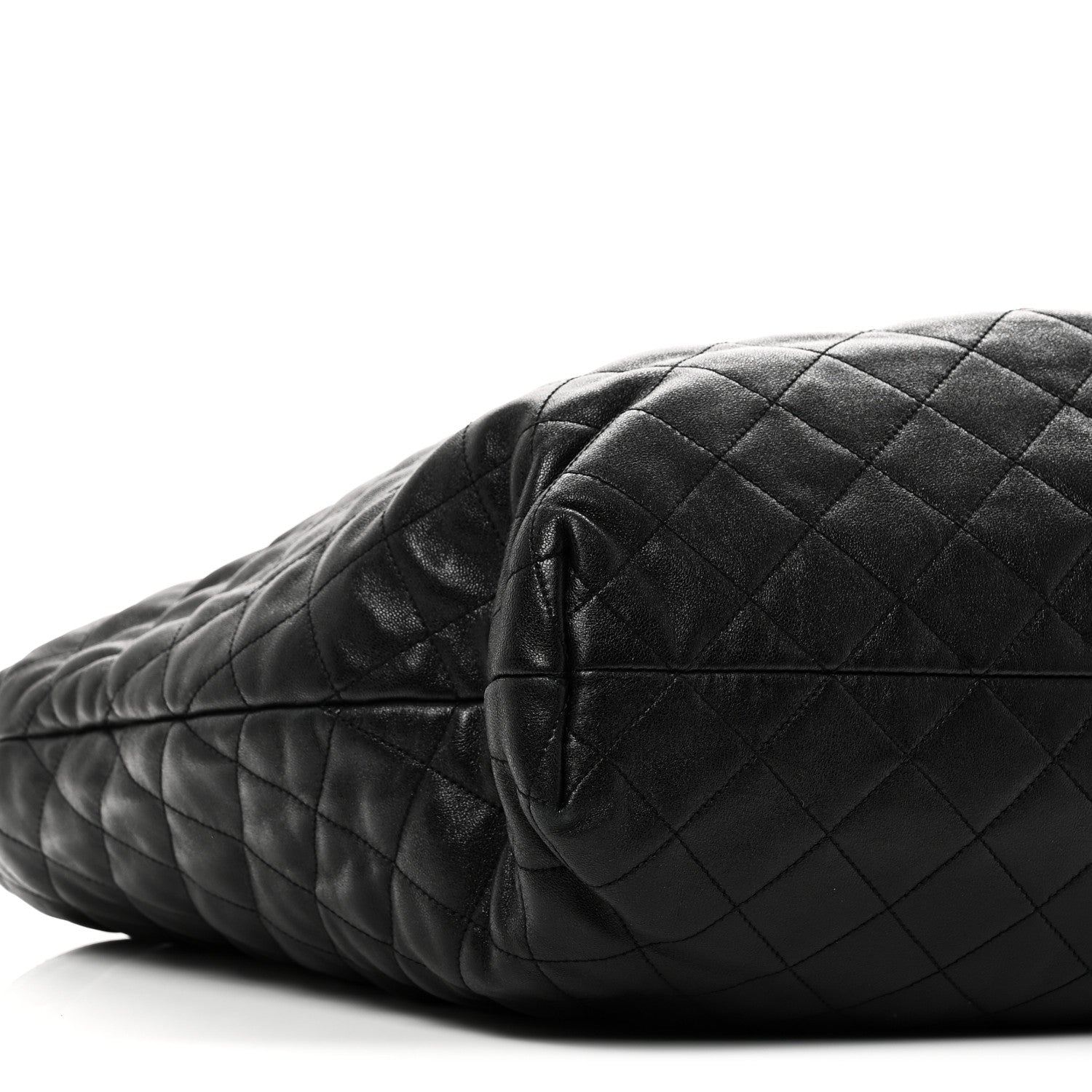 Lambskin Quilted Maxi Icare Shopping Tote Black