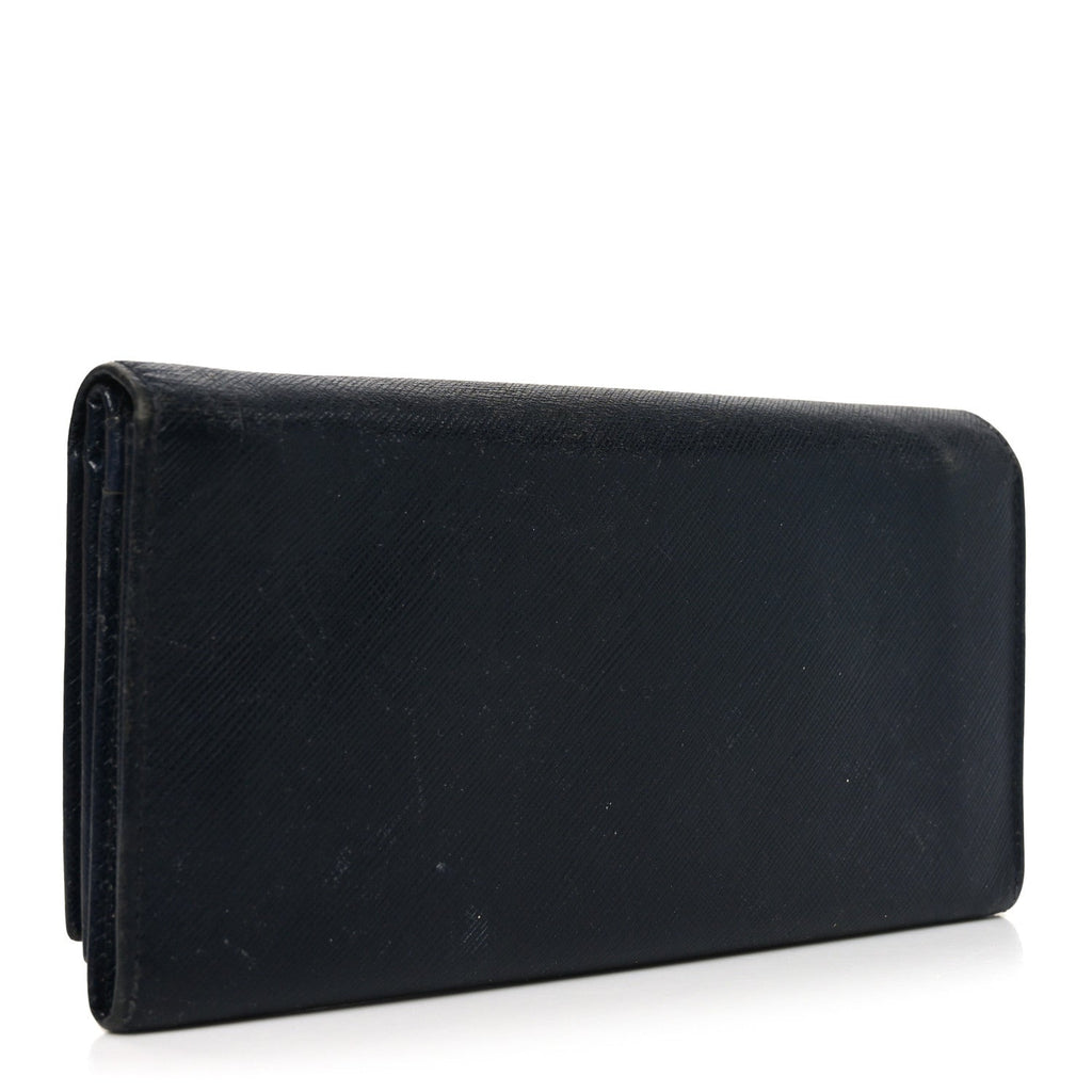 Hammered Calfskin Gancini Wallet Blue