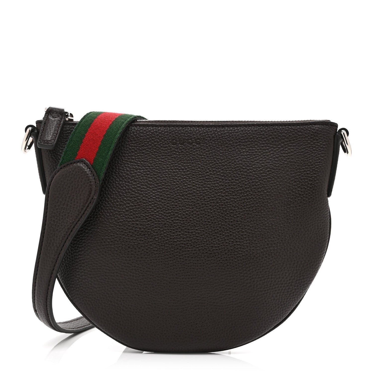 Pebbled Calfskin Mini B Shoudler Bag Dark Brown