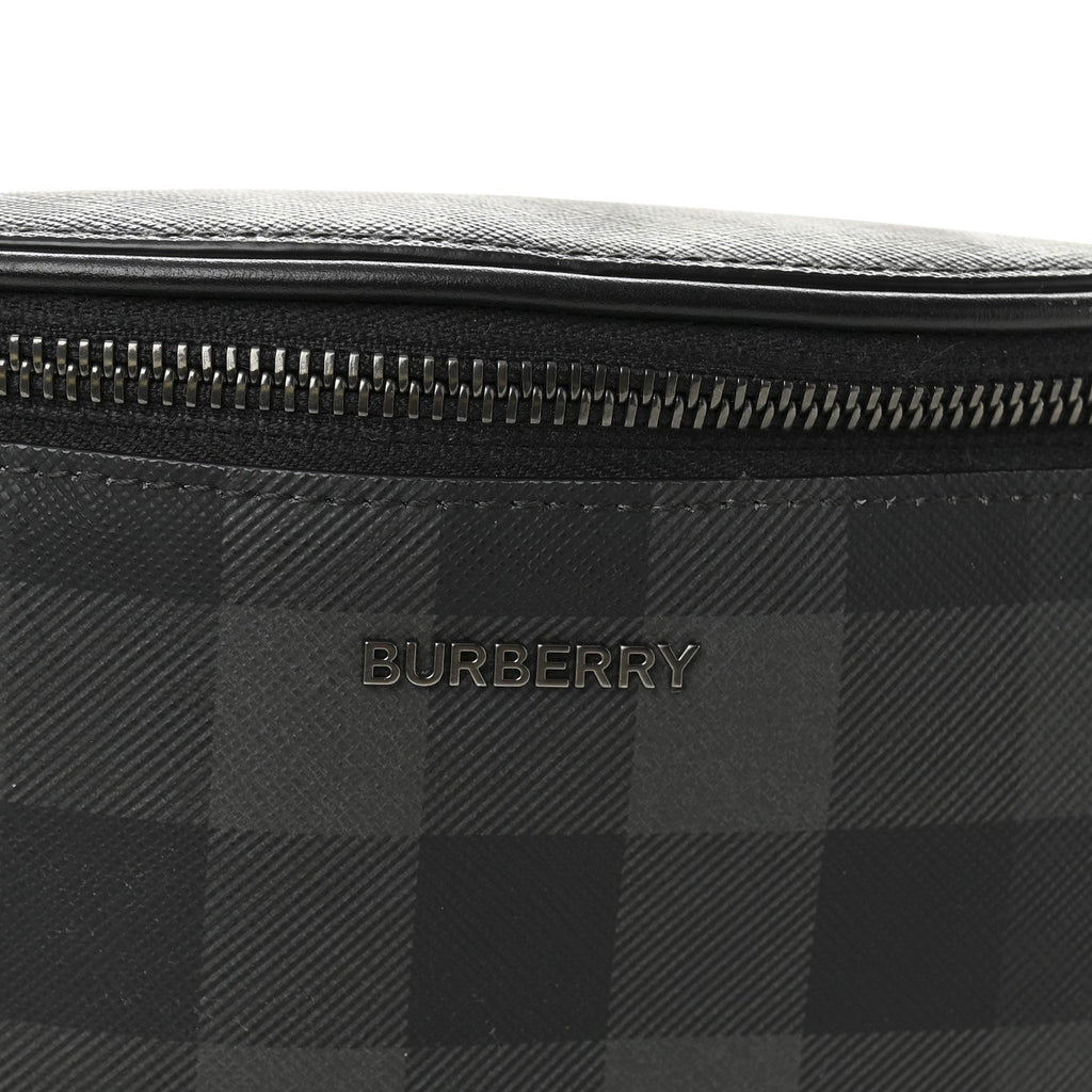 E-canvas Check Cason Bum Bag Charcoal