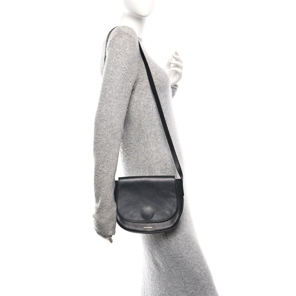 Calfskin Flap Crossbody Bag Black