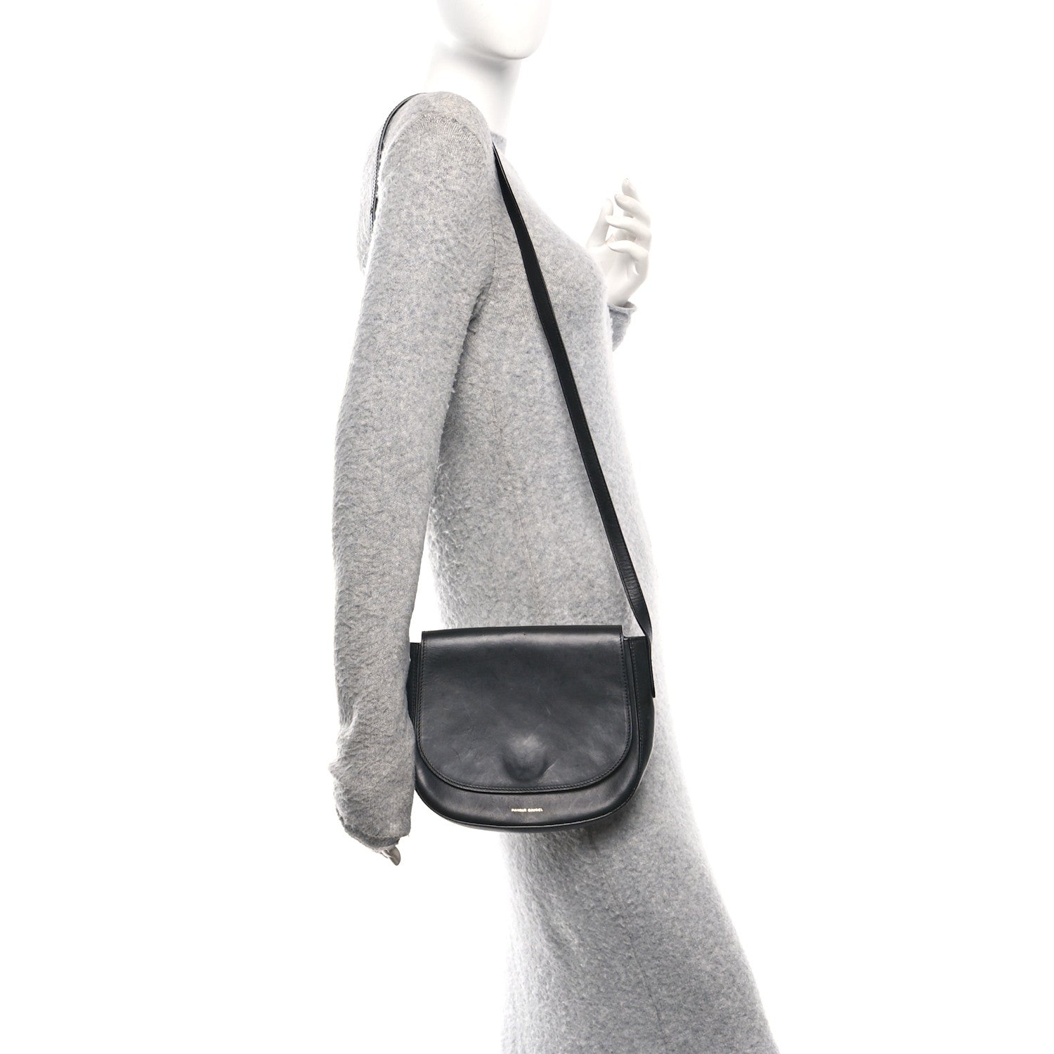 Calfskin Flap Crossbody Bag Black