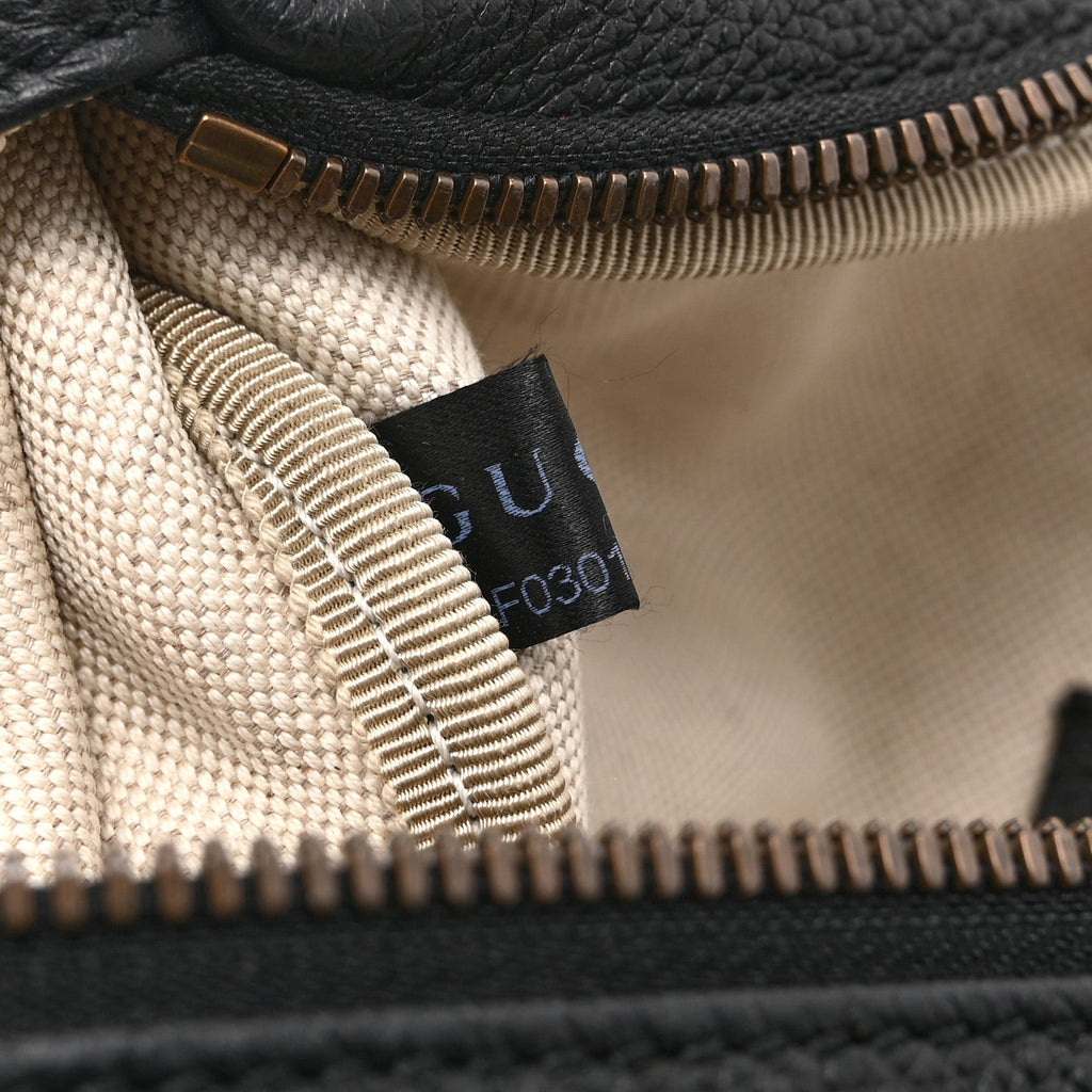 Grained Calfskin Logo Belt Bag Black