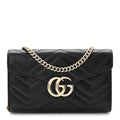 Calfskin Matelasse GG Marmont Wallet on Chain Black