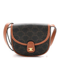 Canvas Calfskin Triomphe Mini Besace Tan