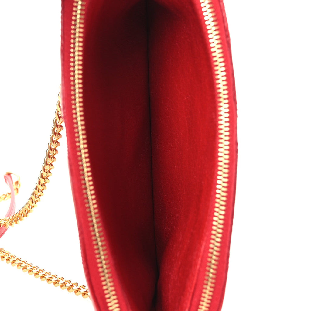 Grained Lambskin Quilted Mini Becky Double Zip Bag Rouge Eros
