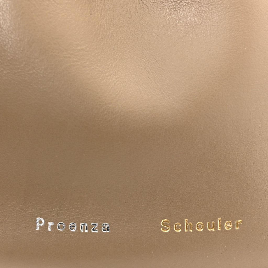 Calfskin Small Ruched Tote Beige Black