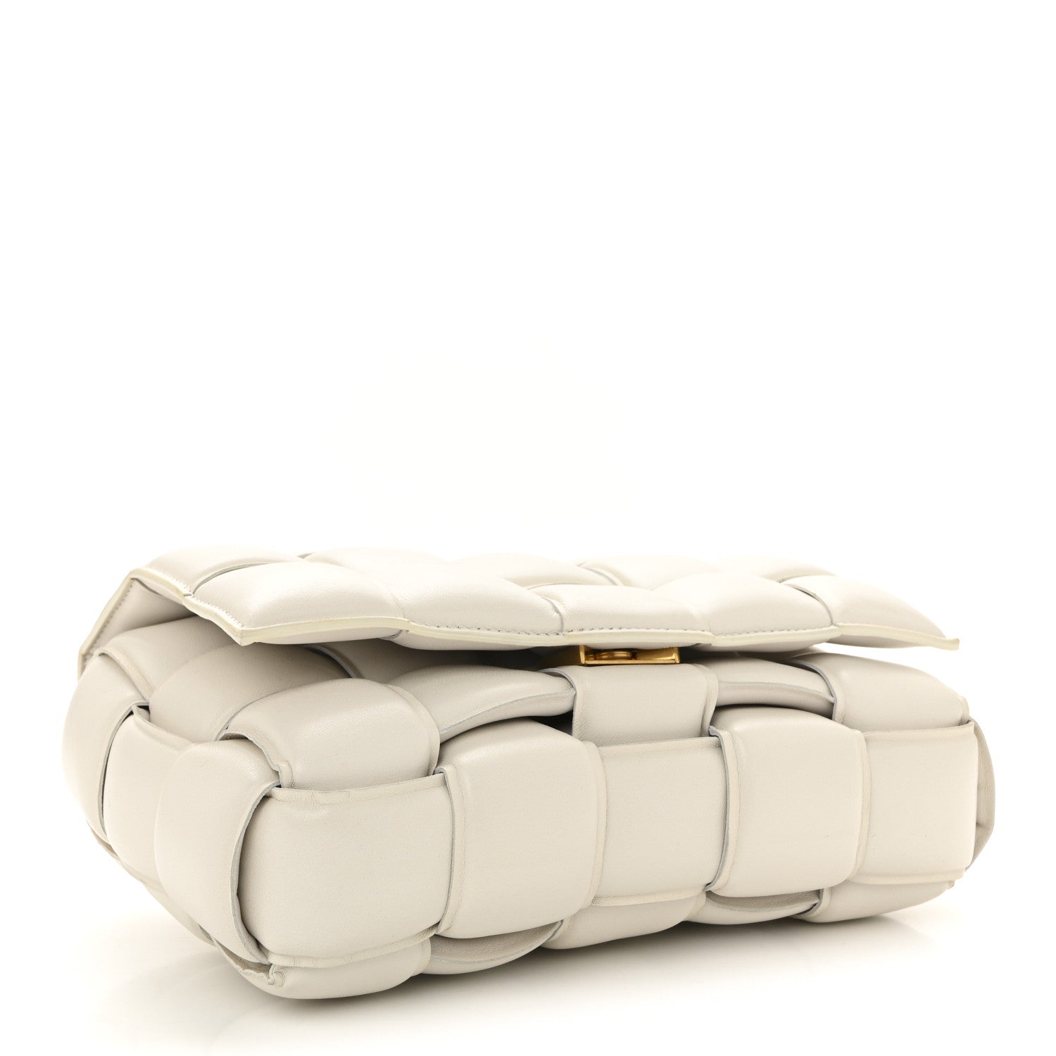 Nappa Maxi Intreccio Padded Cassette Crossbody Bag Chalk